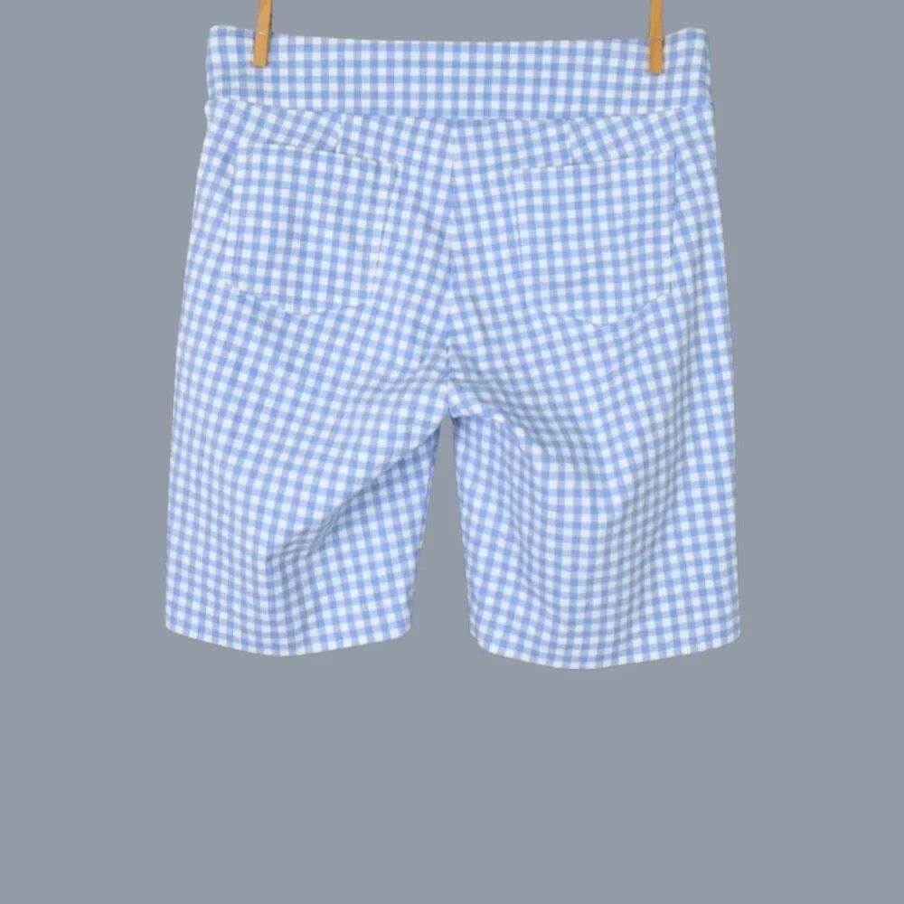 J. MCLAUGHLIN MASIE CHAMBRAY BLUE WHITE SHORTS - Picture 5 of 8